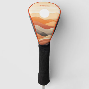 Couvre-club De Golf Illustration du paysage Abstrait du nom personnali