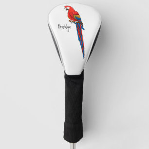 Couvre-club De Golf Illustration du perroquet de macaw Scarlet