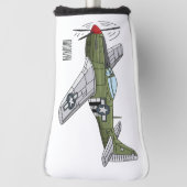 Couvre-club De Golf Illustration d'un avion militaire (Tourné à 90°)