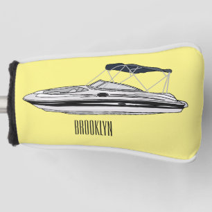 Couvre-club De Golf Illustration d'un bateau à moteur