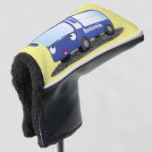 Couvre-club De Golf Illustration d'un bus moderne bleu mignon (Devant 3/4)