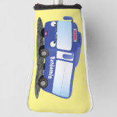 Couvre-club De Golf Illustration d'un bus moderne bleu mignon (Tourné à 90°)