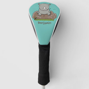 Couvre-club De Golf Illustration d'un petit rhinocéros