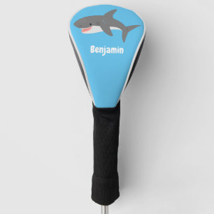 Couvre-club De Golf Illustration joyeuse du grand requin blanc