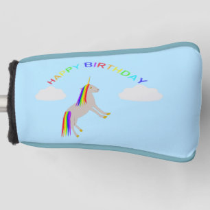 Couvre-club De Golf Imaginaire Anniversaire Unicorne arc-en-ciel et nu