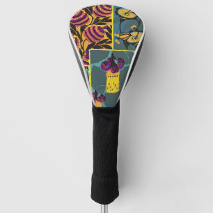 Couvre-club De Golf Imprimé floral violet et sarcelle maximaliste vibr