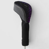 Couvre-club De Golf Imprimé léopard violet monogrammé (Incliné)