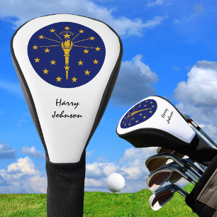 Couvre-club De Golf Indiana Flag & Monogrammes Golf Clubs Couvertures