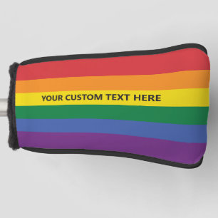 Couvre-club De Golf Indicateur Rainbow du texte personnalisé