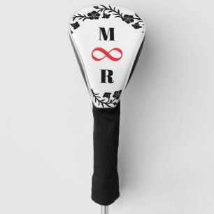 Couvre-club De Golf Infinity Couple R & M Noir Minimalisme Silhouette