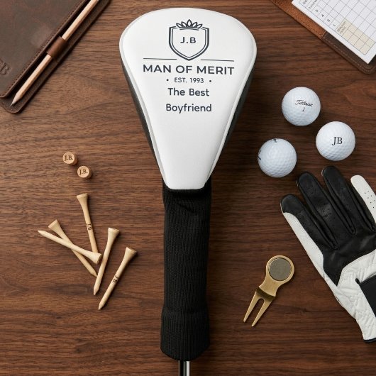 Couvre-club De Golf Initiales de monogramme d'anniversaire de petit am
