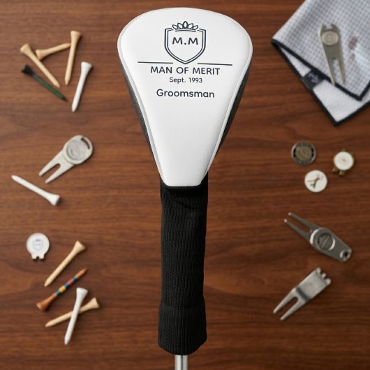 Couvre-club De Golf Initiales de monogramme de garçon d'honneur Nom de