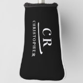 Couvre-club De Golf Initiales de nom de monogramme moderne élégant Put (Tourné à 90°)