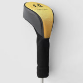 Couvre-club De Golf Initiales de nom en monogramme doré (Incliné)