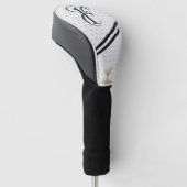 Couvre-club De Golf initiales de typographie monogramme E+F (Incliné)