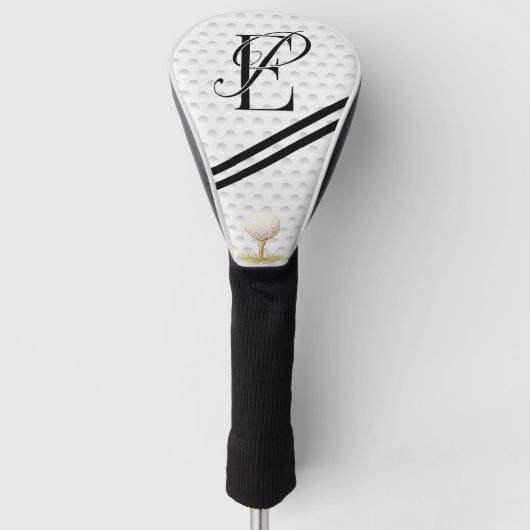 Couvre-club De Golf initiales de typographie monogramme E+P (Devant)