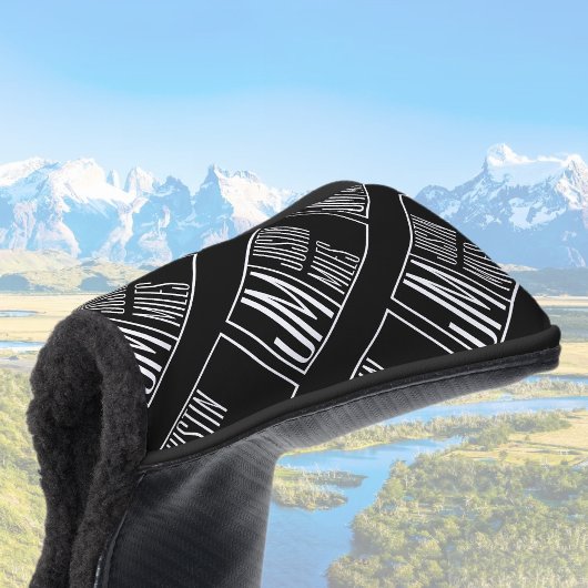 Couvre-club De Golf Initiales modernes avec nom Monogram Motif