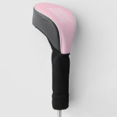 Couvre-club De Golf Initiales Monogramme | Blanc Sur Rose Clair (Incliné)