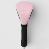 Couvre-club De Golf Initiales Monogramme | Blanc Sur Rose Clair (Devant)