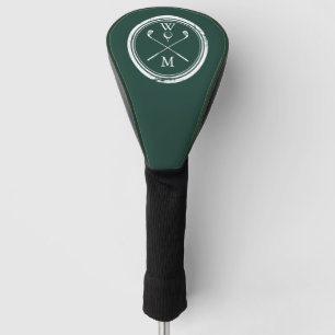 Couvre-club De Golf Initiales Monogramme Moderne Vert Émeraude