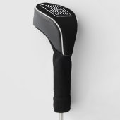 Couvre-club De Golf Initiales monogrammes modernes | Noir & Blanc (Incliné)