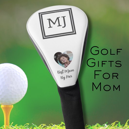 Couvre-club De Golf Initiales Monogrammes Noir et Blanc Meilleure Mama