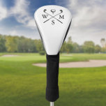 Couvre-club De Golf Initiales Monogrammes Personnalisées Modernes<br><div class="desc">Personnalisez les initiales pour créer un grand cadeau de golf monogramme et garder saké. Conçu par Thisisnotme©</div>