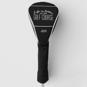 Couvre-club De Golf Initiales Personnalisées en Monogramme Noir Citati