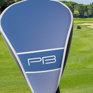Couvre-club De Golf Initiales personnalisées Golfeur moderne Royal Blu