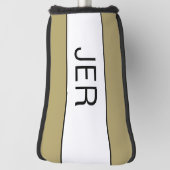 Couvre-club De Golf Initiales personnalisées Monogram Gold Black Putte (Tourné à 90°)