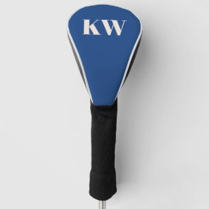 Couvre-club De Golf Initiales personnalisées Monogramme Bleu Français