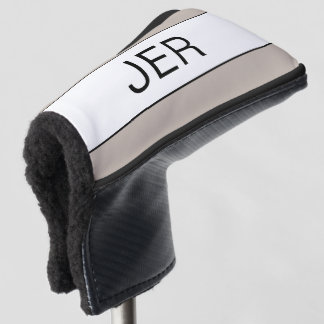 Couvre-club De Golf Initiales personnalisées Monogramme Moderne Marron