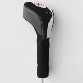 Couvre-club De Golf Initiales rose Chat Noir Sly (Incliné)