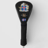Couvre-club De Golf Islande & Drapeau Clubs de Golf Monogrammes Couver (Devant)