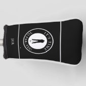 Couvre-club De Golf It’s Time to Par-Tee Black & White Monogram Golfer (Devant)