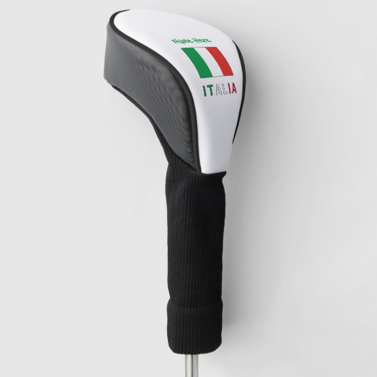 Couvre-club De Golf Italia Bandiera Italiana Personnalisation verte (Incliné)