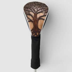 Couvre-club De Golf Jacaranda Tree Bois de la sculpture,