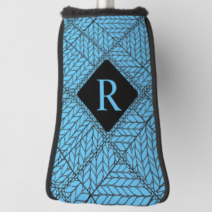 Couvre-club De Golf JACQUARD BLEU KNIT Golf Putter Couverture + Initia
