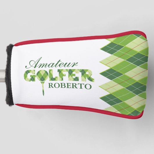 Couvre-club De Golf Jacquard golfeur vert couverture personnalisée (Devant)