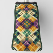 Couvre-club De Golf Jacquard Mardi Gras jaune violet vert (Tourné à 90°)