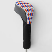 Couvre-club De Golf Jacquard orange et bleu diamant (Incliné)