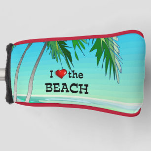 Couvre-club De Golf J'aime la plage, bleu tropical