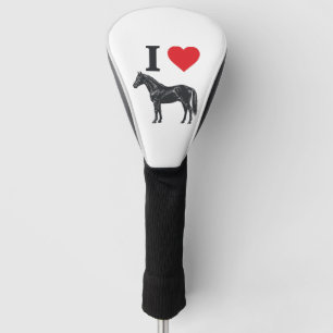 Couvre-club De Golf J'aime les chevaux vintage gravure conception de t