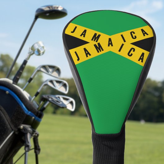 Couvre-club De Golf Jamaïcaine Caution Bande Vert or Jamaïcain Drapeau