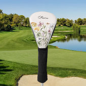 Couvre-club De Golf Jardin Fleur sauvage de l'aquarelle monogramme