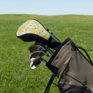 Couvre-club De Golf Jardin Floral Jaune Motif