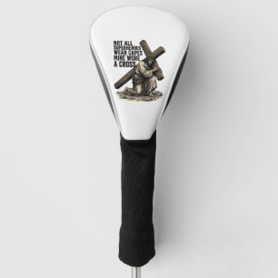 Couvre-club De Golf Jésus portant la Croix Vintage Chrétien