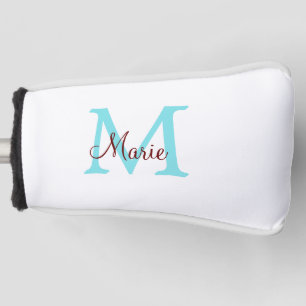 Couvre-club De Golf jeté simple minimal ajouter nom monogramme rose ro