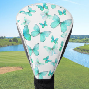 Couvre-club De Golf Joli couvre-tête de golf papillon sarcelle
