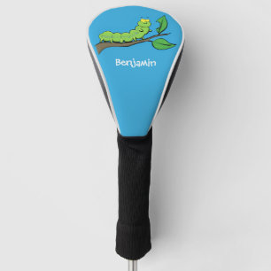 Couvre-club De Golf Joli dessin animé de chenille verte mignonne